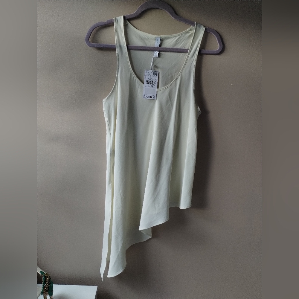 Mango Off-White Sleeveless Top Small